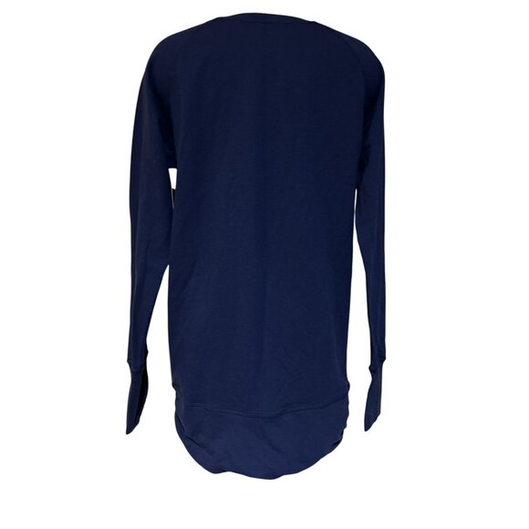 North Carolina Tar Heels Womens Navy Long Sleeve Tunic Top With Ruched Sides - Picture 7 of 10